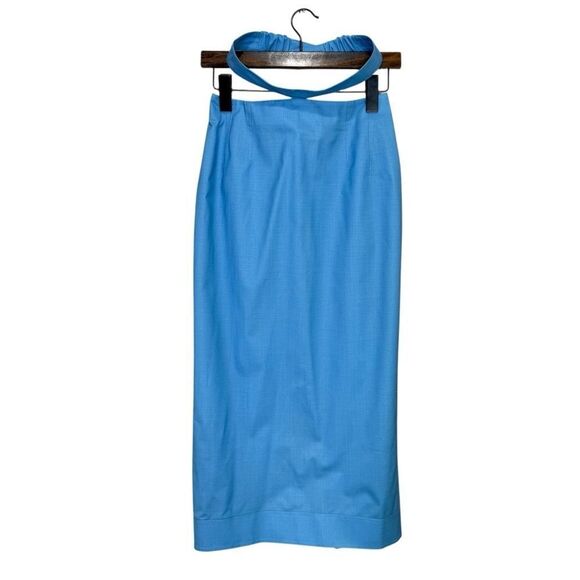 Jacquemus Valerie Cutout Wool Midi Skirt Aqua Blue Size 4 - Picture 4 of 9